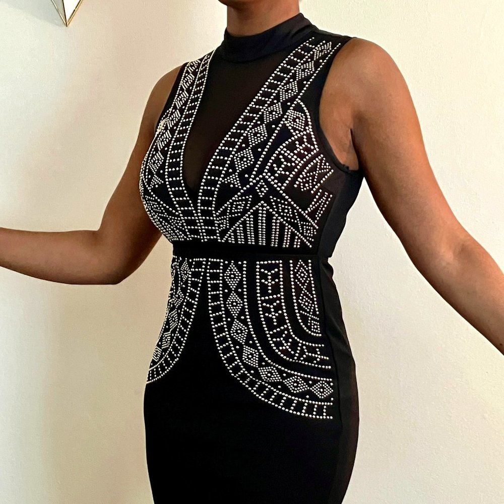 Art Deco Sequin Little Black Dress